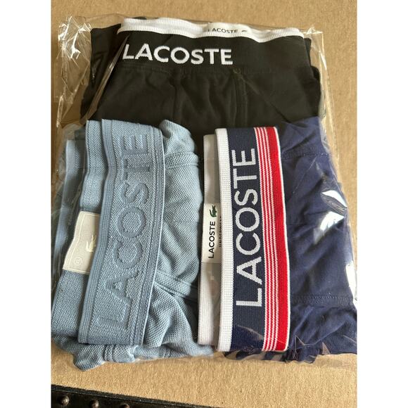 VTG NWOT LaCoste Brazilian trunk underwear 3 pairs black blue size XL - Picture 2 of 6